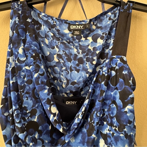 NWT DKNY Asymmetric Silk Draped Dress Size L Retail $345 - Picture 4 of 9